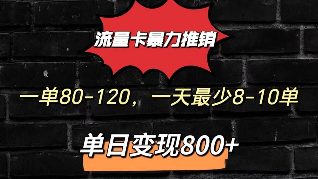 流量卡暴力推销模式一单80-170元一天至少10单，单日变现800元插图