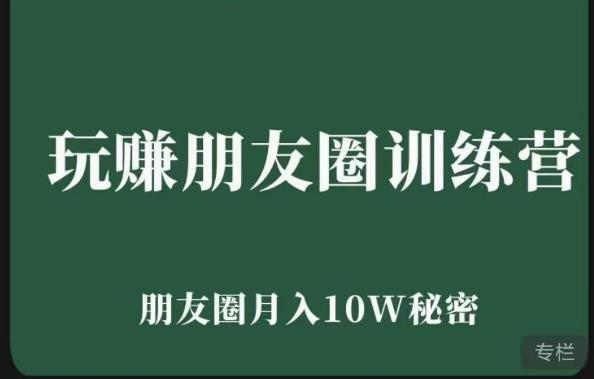 玩赚朋友圈系统课，朋友圈月入10W的秘密，​7天系统图文课程插图