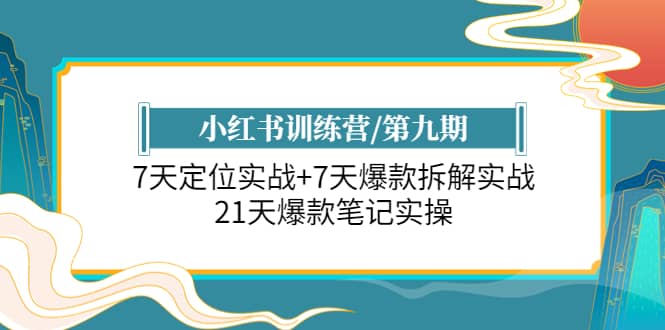 小红书训练营/第九期：7天定位实战+7天爆款拆解实战，21天爆款笔记实操插图