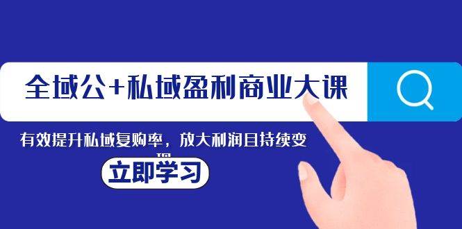 （8045期）全域公+私域盈利商业大课，有效提升私域复购率，放大利润且持续变现插图