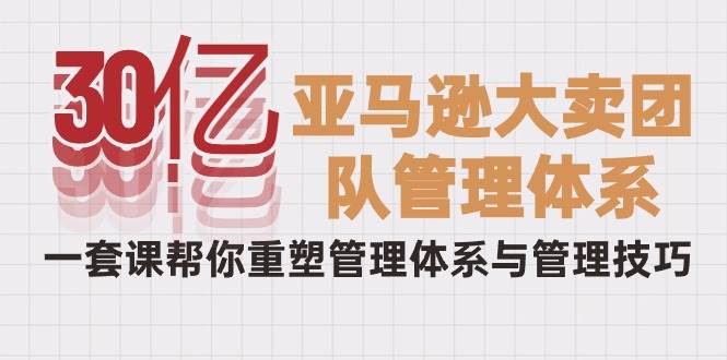 （10178期）30亿-亚马逊大卖团队管理体系，一套课帮你重塑管理体系与管理技巧插图