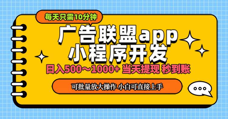 （11645期）小程序开发 广告赚钱 日入500~1000+ 小白轻松上手！插图