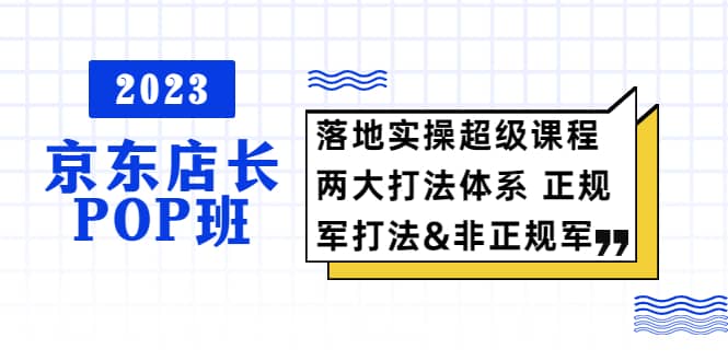 2023京东店长·POP班 落地实操超级课程 两大打法体系 正规军&非正规军插图