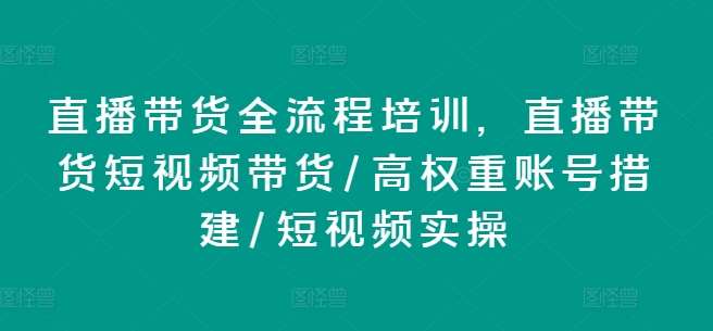 直播带货全流程培训，直播带货短视频带货/高权重账号措建/短视频实操插图