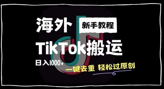 2024最新海外TikTok搬运玩法，一键去重轻松过原创，新手无经验也能日入1k【揭秘】插图