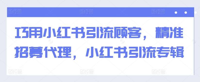 巧用小红书引流顾客，精准招募代理，小红书引流专辑插图