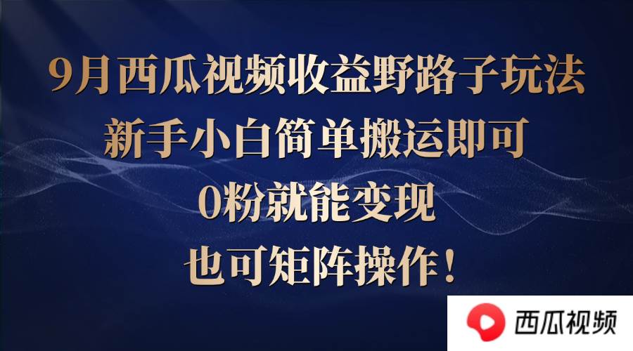 （12760期）西瓜视频收益野路子玩法，新手小白简单搬运即可，0粉就能变现，也可矩…插图