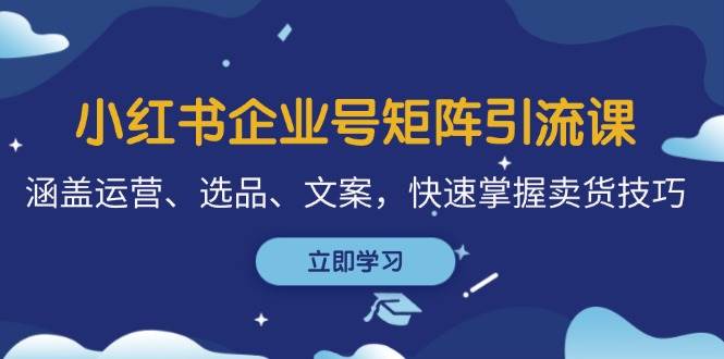 小红书企业号矩阵引流课，涵盖运营、选品、文案，快速掌握卖货技巧插图