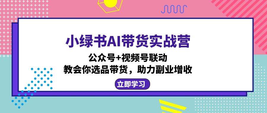 （12848期）小绿书AI带货实战营：公众号+视频号联动，教会你选品带货，助力副业增收插图