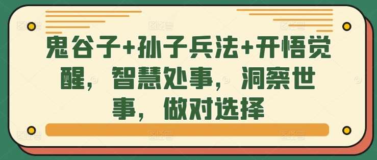 鬼谷子+孙子兵法+开悟觉醒，智慧处事，洞察世事，做对选择插图