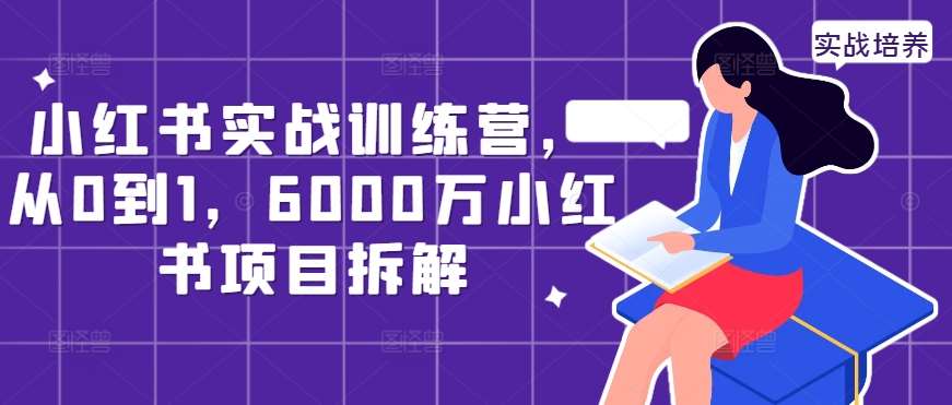 小红书实战训练营，从0到1，6000万小红书项目拆解插图