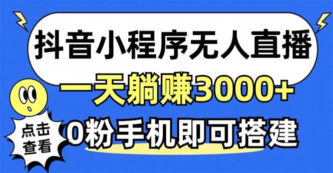 （12988期）抖音小程序无人直播，一天躺赚3000+，0粉手机可搭建，不违规不限流，小…插图