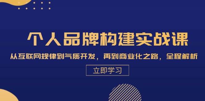 个人品牌构建实战课：从互联网规律到气质开发，再到商业化之路，全程解析插图