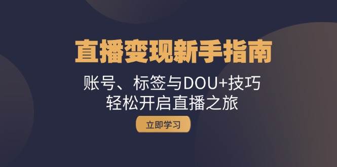 （13070期）直播变现新手指南：账号、标签与DOU+技巧，轻松开启直播之旅插图