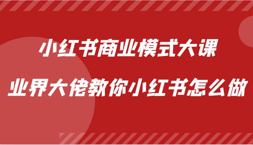 小红书商业模式大课，业界大佬教你小红书怎么做【视频课】插图