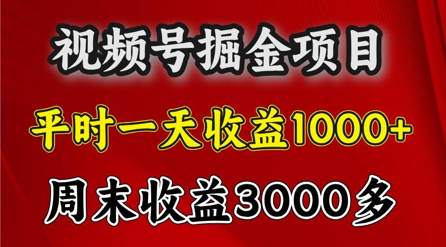 一天收益1000+ 视频号掘金，周末收益会更高些插图