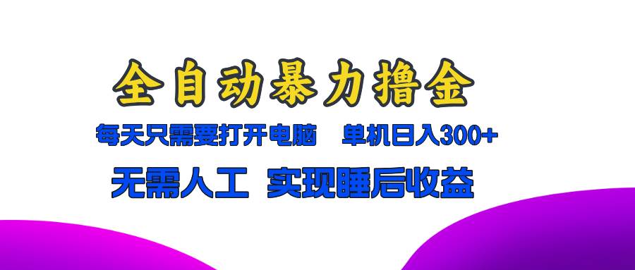 （13186期）全自动暴力撸金，只需要打开电脑，单机日入300+无需人工，实现睡后收益插图