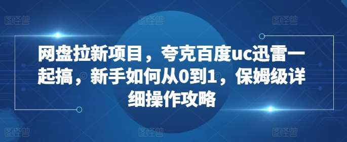 网盘拉新项目，夸克百度uc迅雷一起搞，新手如何从0到1，保姆级详细操作攻略插图