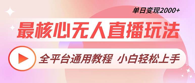 （13221期）最核心无人直播玩法，全平台通用教程，单日变现2000+插图