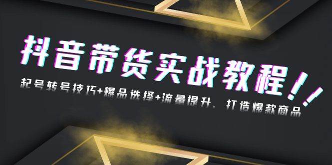 （13526期）抖音带货实战教程：起号转号技巧+爆品选择+流量提升，打造爆款商品插图